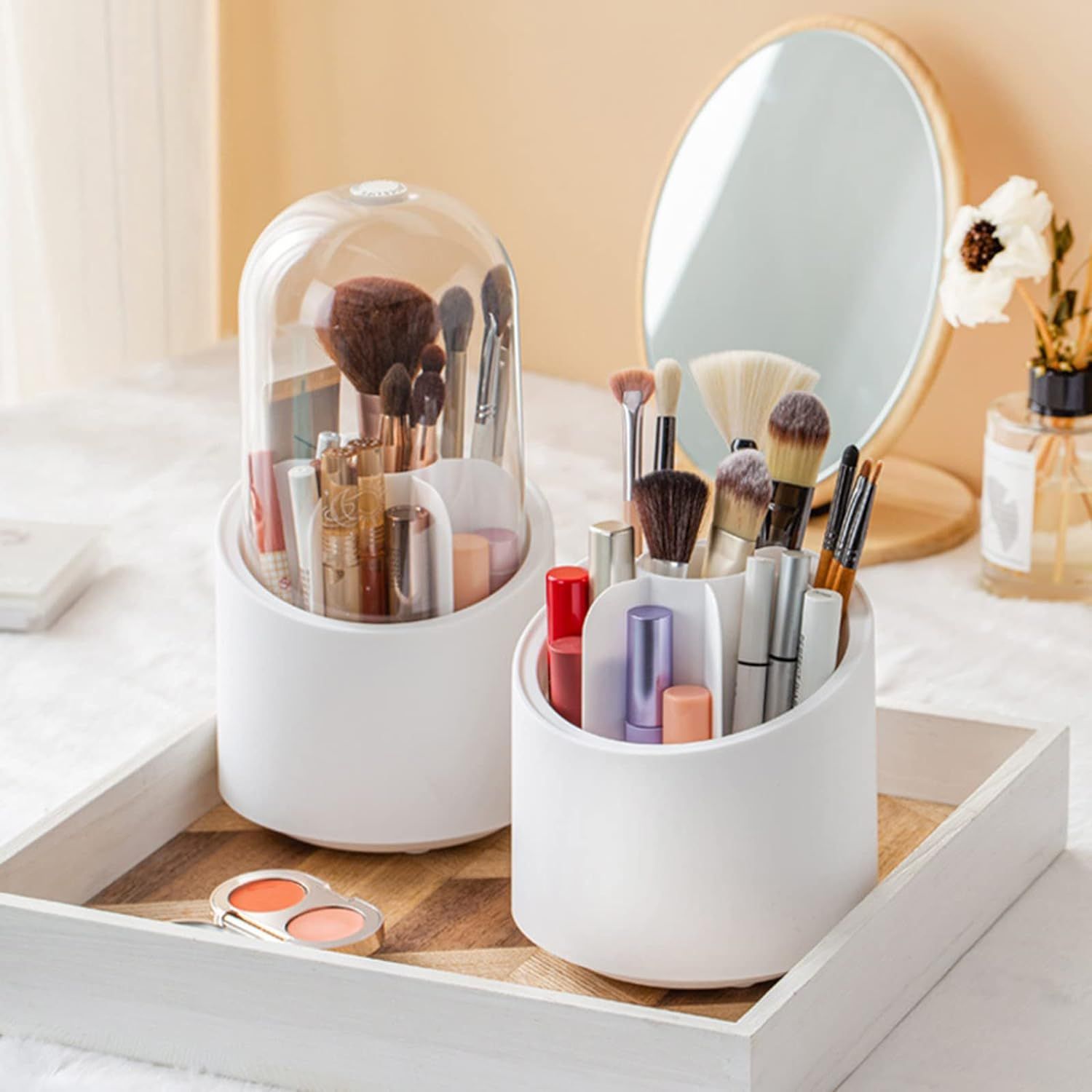 360° Rotating Makeup Brush Holder