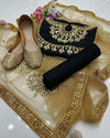 Kataan Suit with Net Mirror Work Dupatta