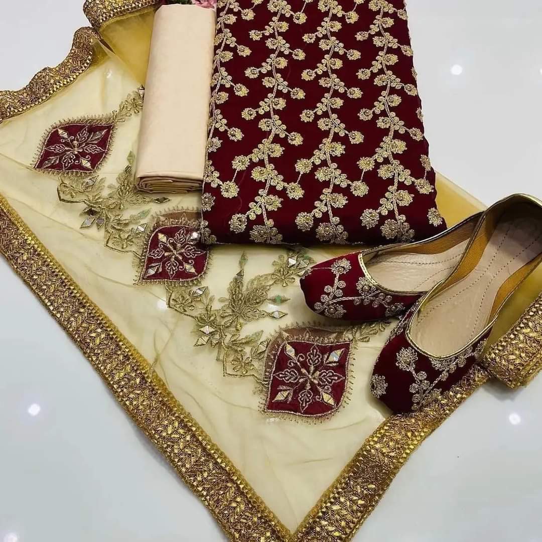 Chiffon Nag Jaal Wedding Suit